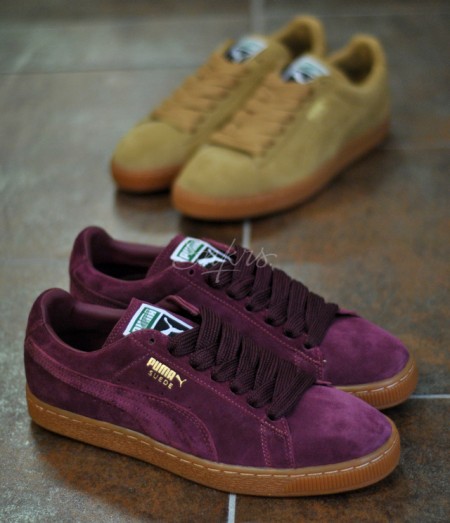 Puma suede semelle marron best sale