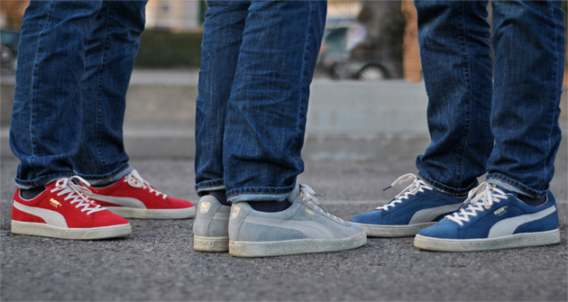 Puma suede hot sale gris bleu