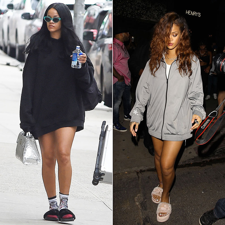 Rihanna In Puma Grey Contrast Jacket Haus Of Rihanna Rihanna Outfits ...